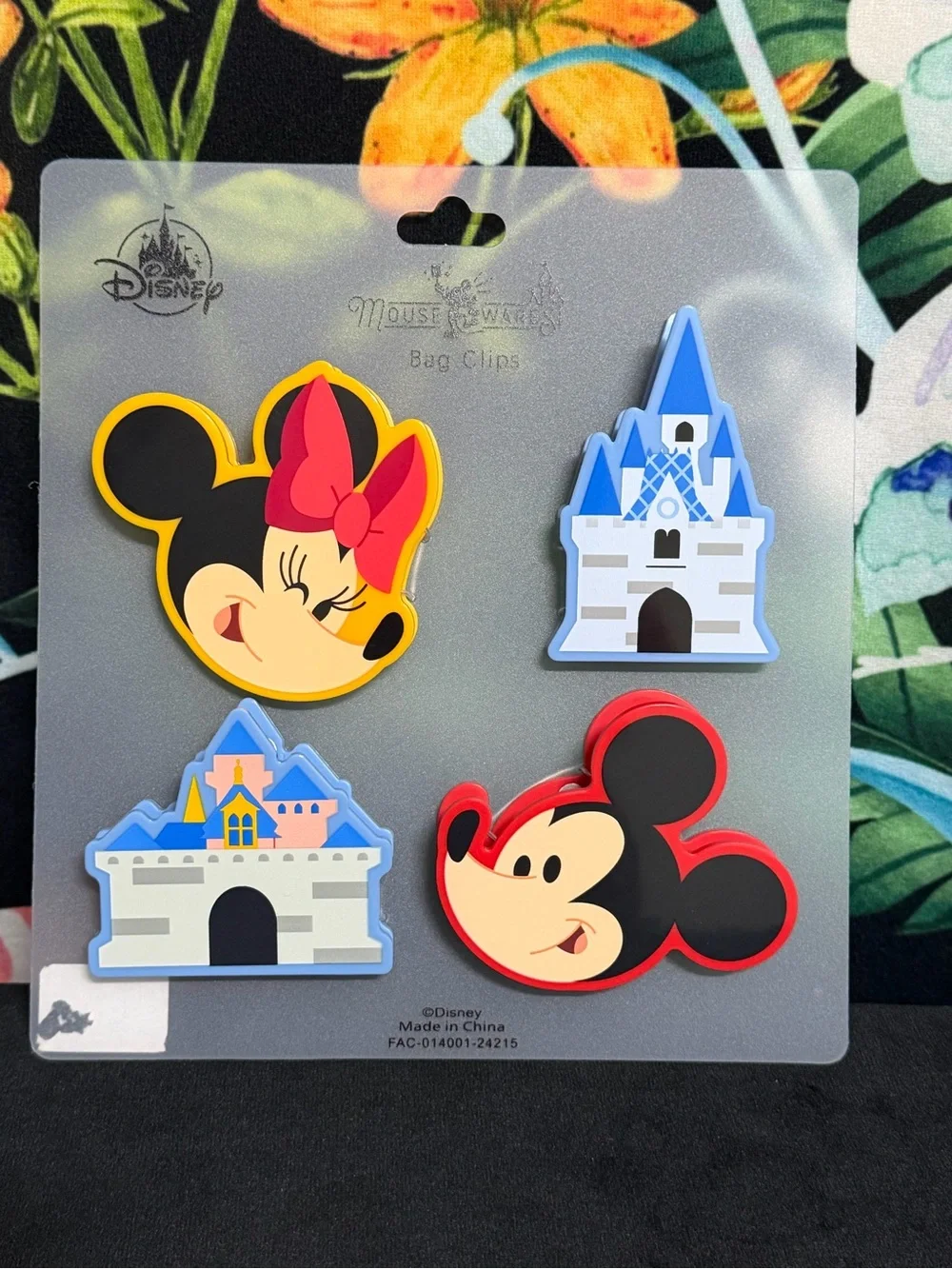 Disney Minnie & Mickey Castle Bag Clips - Black, Red, Yellow, Blue